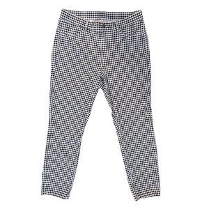UNIQLO Gray White Checkered Print Stretch Pull On Slim Fit Legging (Size Large)
